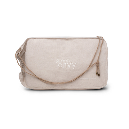 GREEN with enVy® 100% Natural Latex Anti-Aging Pillow with COPPER-infused Botanical fibre TENCEL™ Pillowcase + Organic Hemp Travel Bag